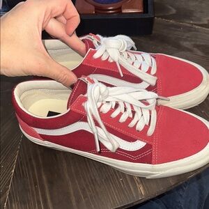 Vans Red and White Sneakers